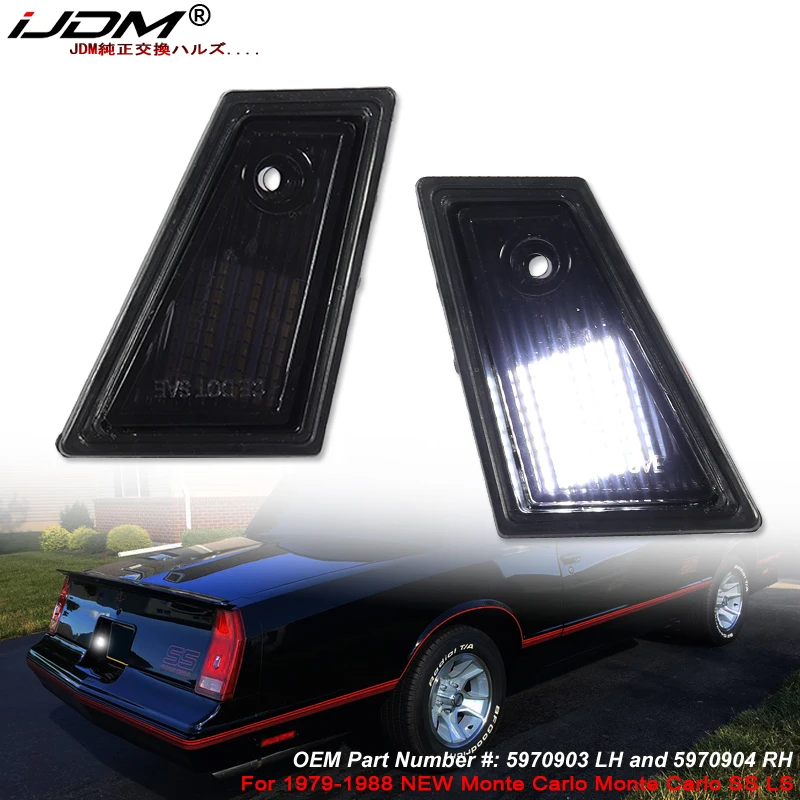 

iJDM Car Xenon White License Plate Light Assembly For 1979-1988 NEW Monte Carlo Monte Carlo SS LS Tag Lamp