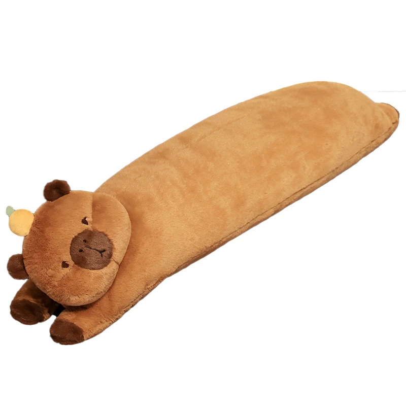 Lovely Crooked Head Capybara Plush Toy 90-120cm Orange Capybara Stuffed Doll Soft Cartoon Animal Pillow Kids Girl Gift