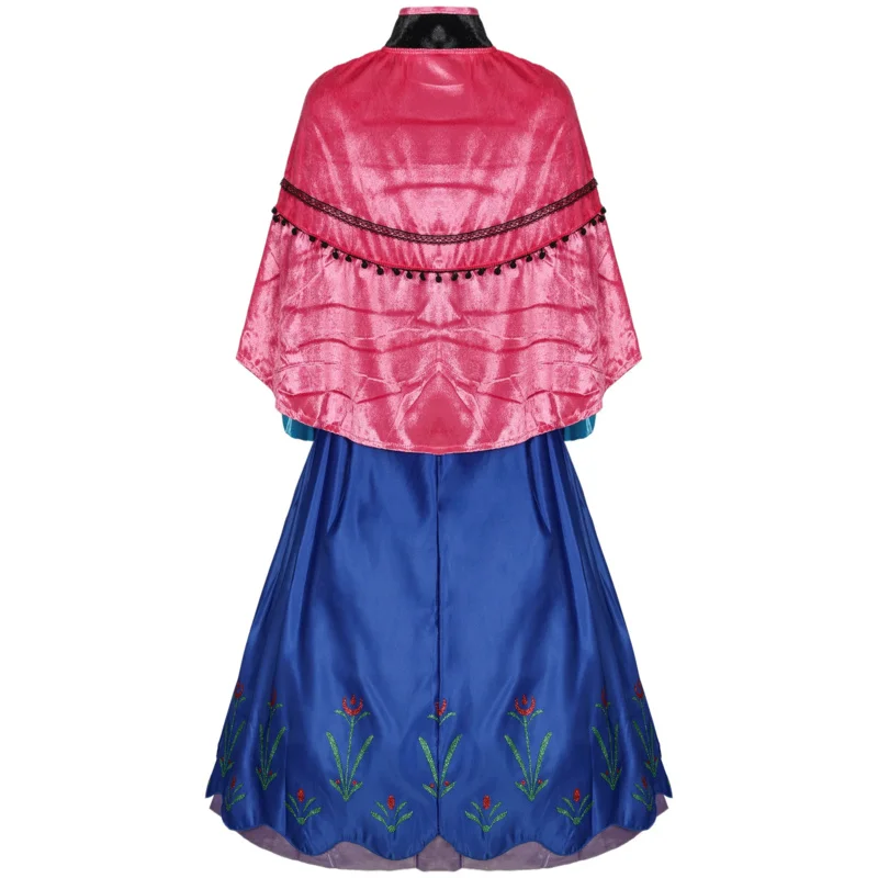 فستان تنكري للأميرة آنا للهالوين فستان كيب للنساء البالغات ملكة الجليد أرينديل آنا الأميرة إلسا فستان بتصميم حالم