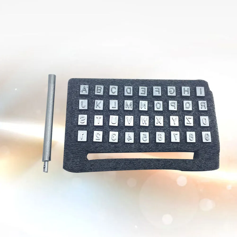 

37pc Craft Stamp Set Wood Steel Punch Alphabet Letter Marking Kit Jewelry Handicraft Tool Durable Alloy Steel