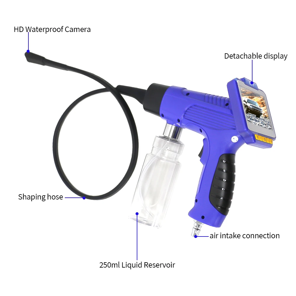 سيارة تكييف الهواء تنظيف Borescope صندوق المبخر البصرية رذاذ نظافة الرش المباشر الجانب رذاذ مع شاشة عرض 4.3 بوصة #2