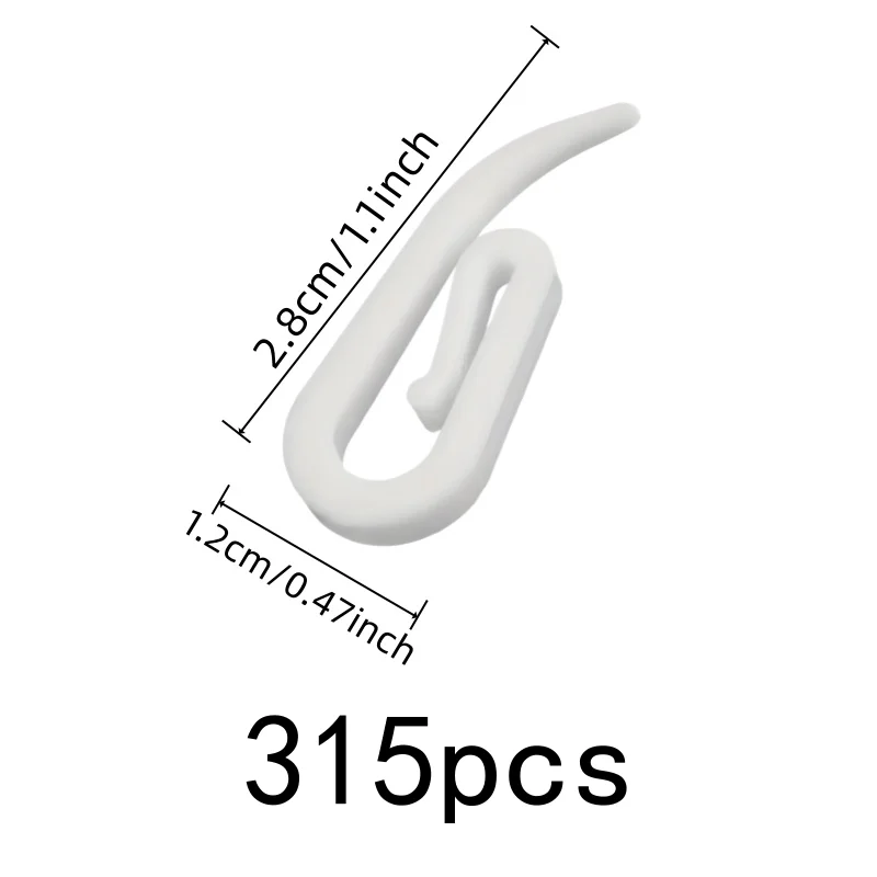 Smooth Sliding Design Drapery Pin Hooks 315 pcs, perfect for Bedroom Drapery, Durable Plastic Material