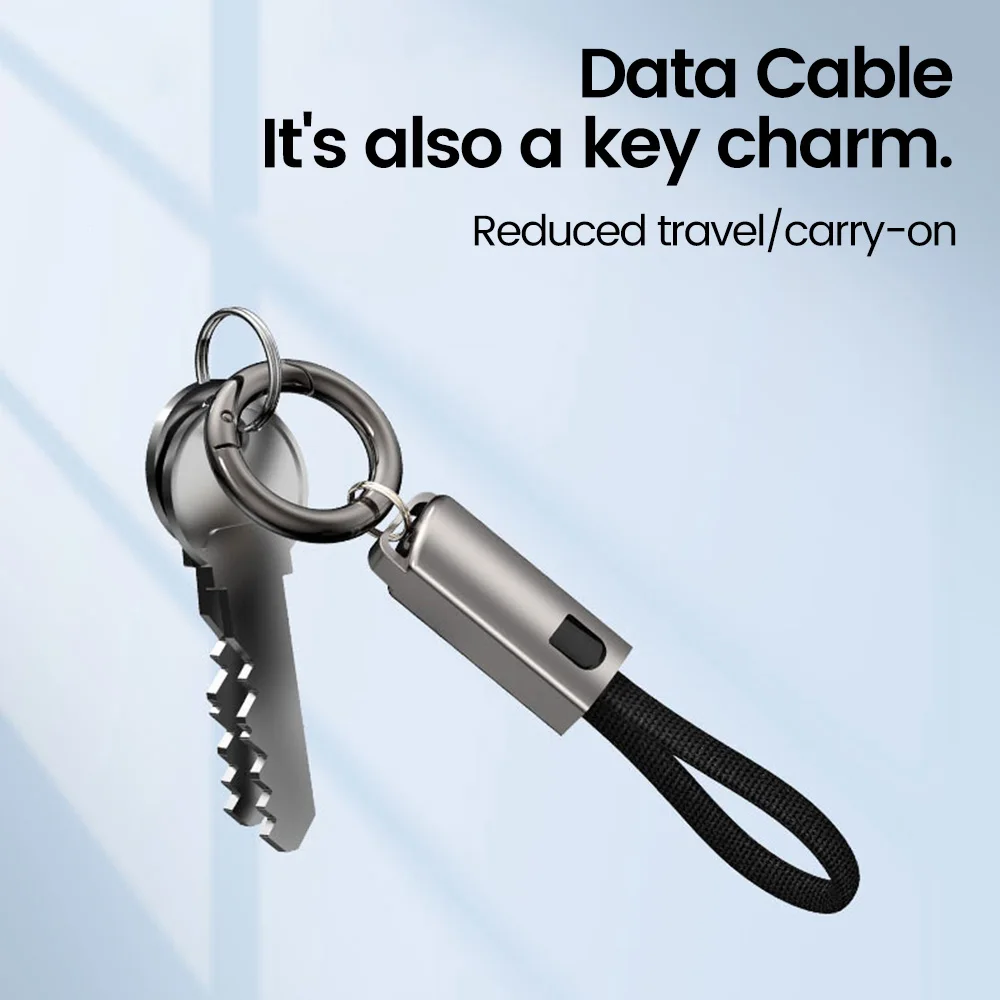 Porte-clés USB Type C cordon de données PD65W USB C à Type C câble 3A charge rapide 10CM câble court Type C pour iPhone 15 Xiaomi Samsung