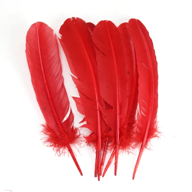 الريش الأحمر أوزة الديك بلوماس DIY بها بنفسك الحرف اليدوية مجوهرات غطاء الرأس الديكور الزفاف التطريز الاكسسوارات الحرف اليدوية #4