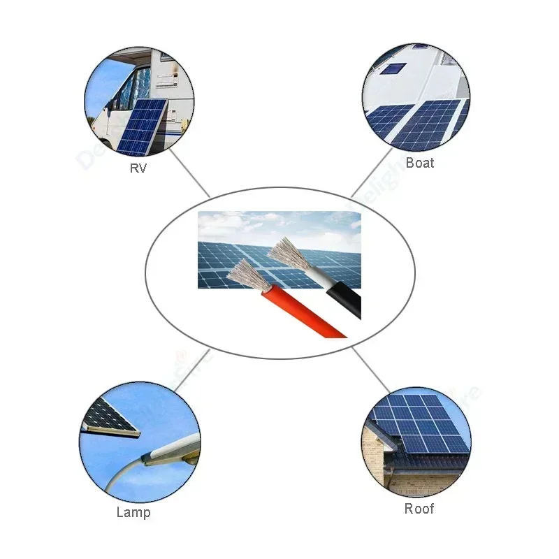 كابل الطاقة الشمسية الكهروضوئية 2.5/4/6mm2 TUV المعلبة النحاس لوحة طاقة شمسية سلك للنظام الشمسي الضوئي في الهواء الطلق سيارة RV قارب السيارات البحرية #6