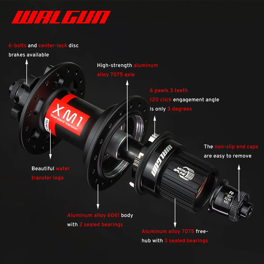 XM1 Bike Rear Hub 32 Holes MTB Road Gravel Bikes Hub HG XD XDR MS Micro Spline Freehub 11 12 Speed 135 142 QR Thru Bicycle Hubs