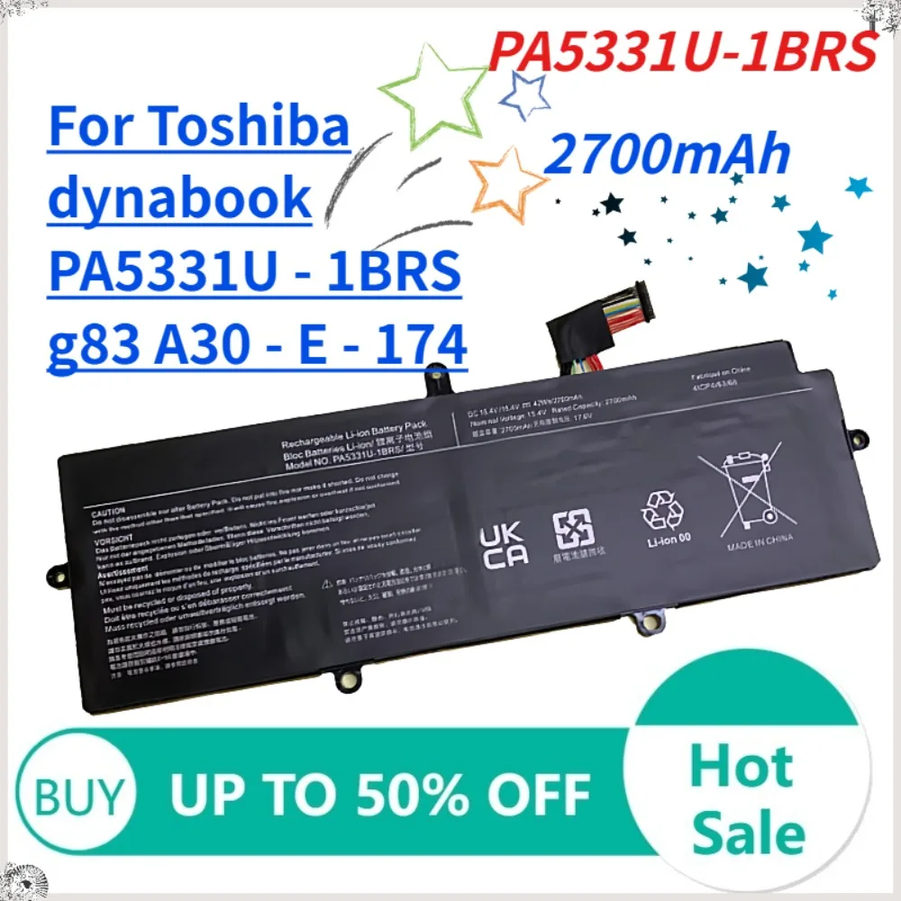 

Laptop Battery for Toshiba Dynabook Portege A30-E X30L-G R30-A R30-E-10K Terca A40-E A30-G-132 A40-G 42Wh PA5331U-1BRS