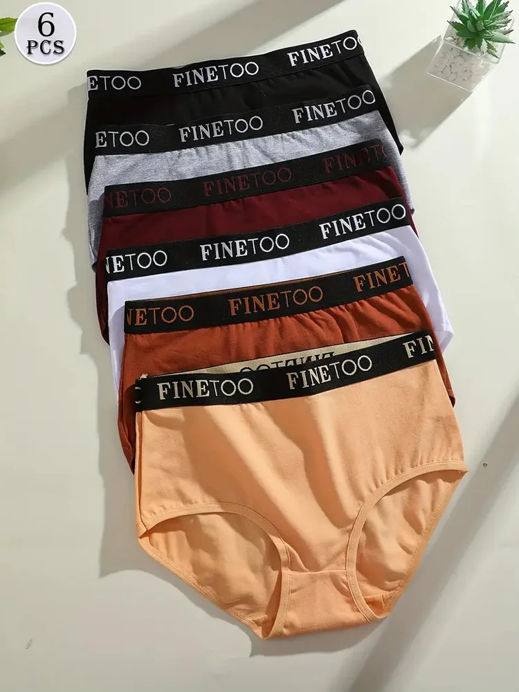 Finetoo 6Pcs frauen Baumwolle Plus Größe Slips Frauen Nahtlose Höschen Atmungsaktive Unterwäsche Weibliche Niedrige Taille Weiche Dessous S-XXL