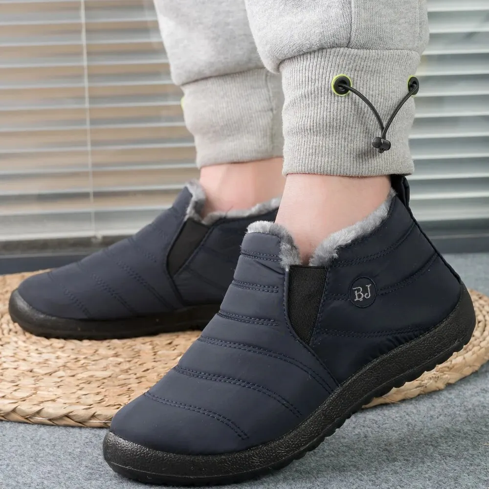 

Winter Men Boots Waterproof Snow Boots Warm Fur Casual Men Shoes Antislip Ankel Boots Plush Cotton Shoes