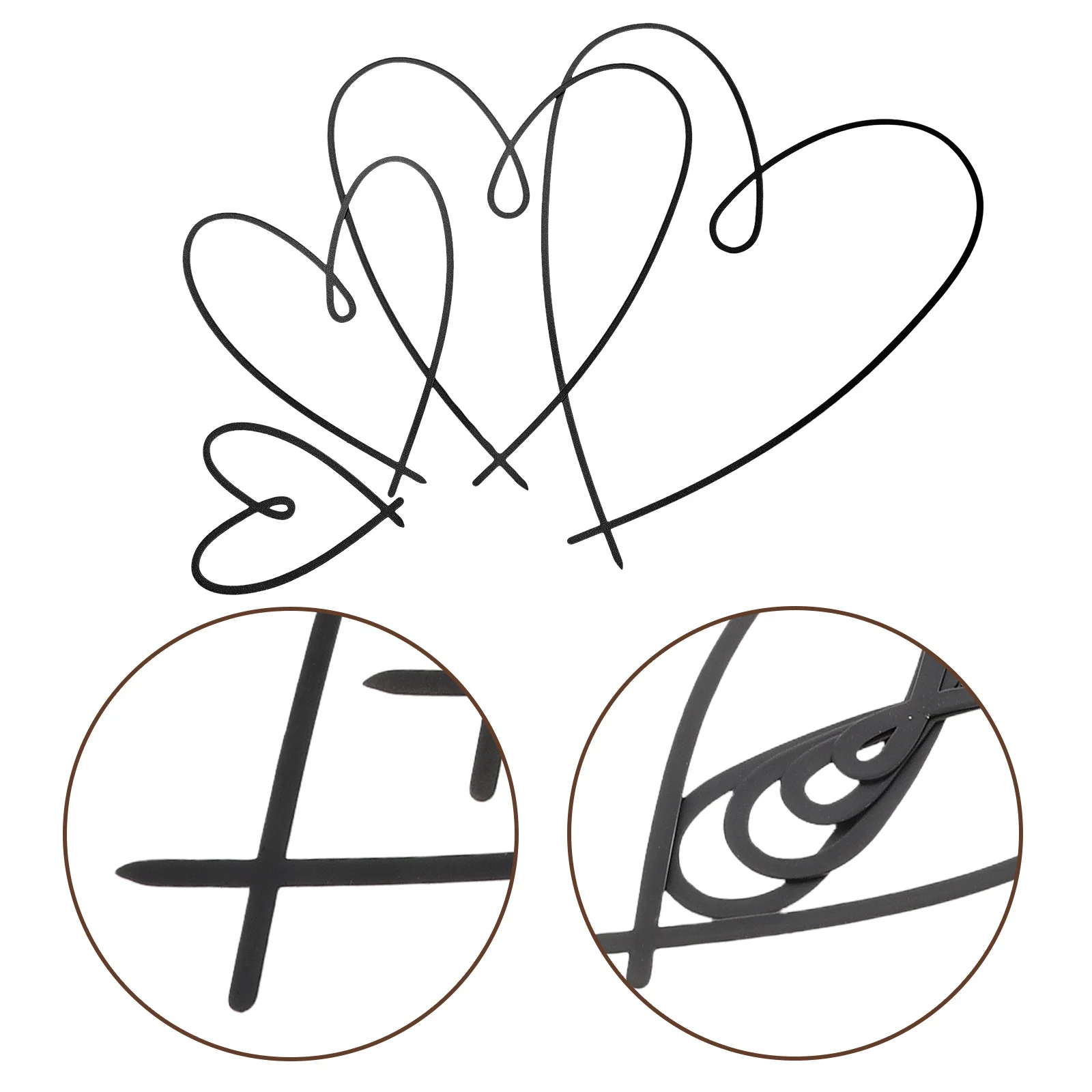 

4Pcs Metal Heart Wire Wall Hanging Romantic Pendant Iron Sculpture Minimalist Home Decor for Bedroom Living Room Artistic Wall