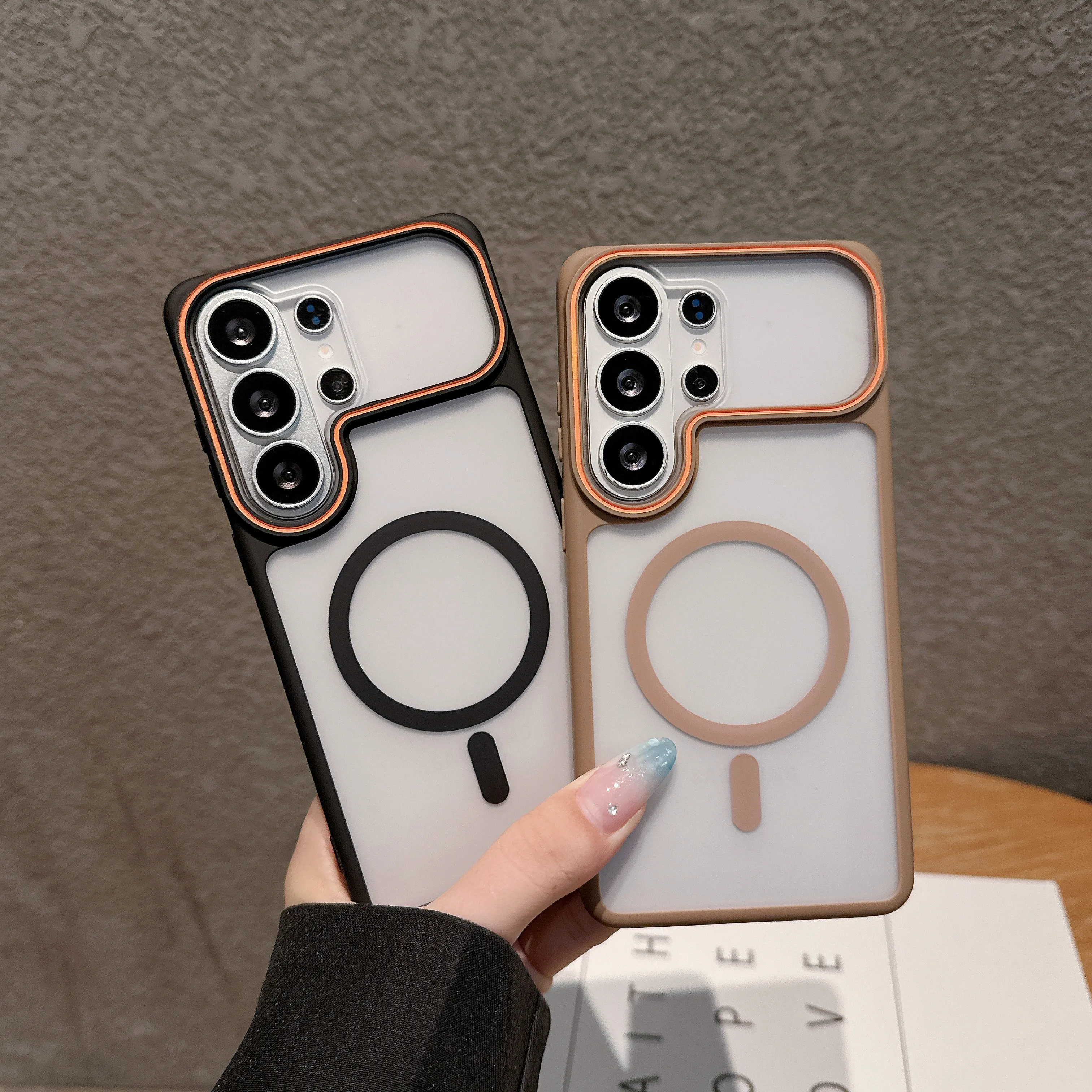 Magnetic For MagSafe Phone Case For Samsung S25 S24 S23 S26 Ultra Plus FE Matte Skin-friendly Texture Wireless Charging Cover