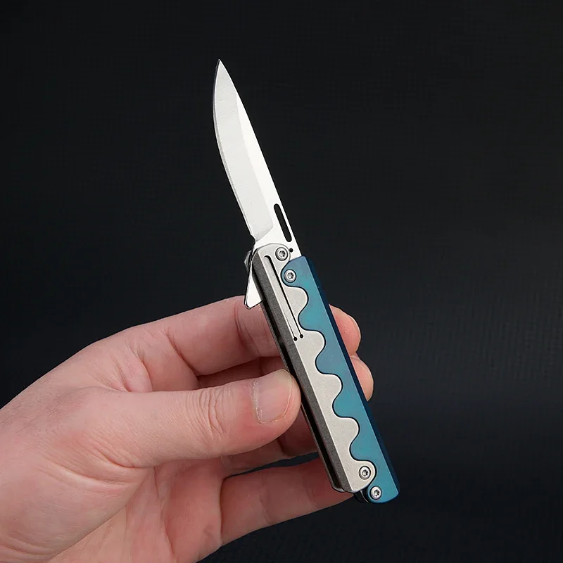 NEW Titanium alloy creative snake shaped knife D2 steel mechanical decompression outdoor self-defense fruit kitchen knife