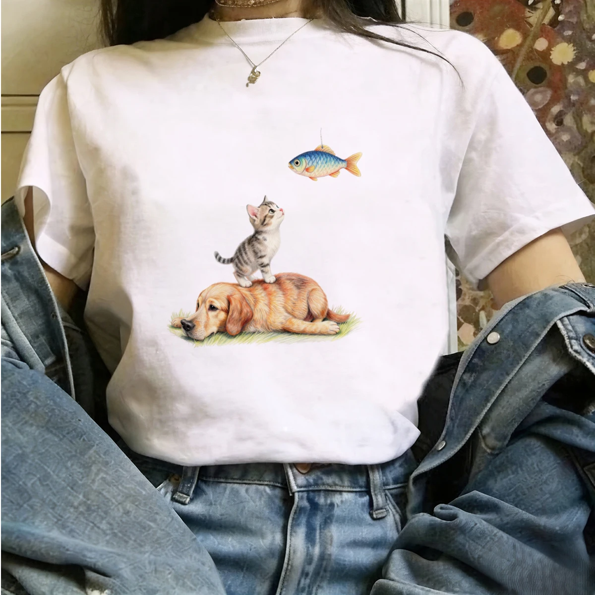 티셔츠 얇은 모달 라운드 미니멀리스트 데일리 워커 여성 - Summer Clothing Reviews 리뷰 및 가격