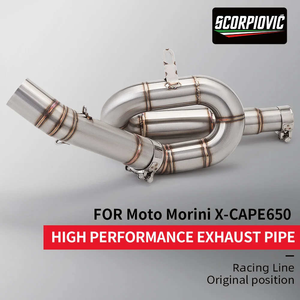 

Motorcycle Exhaust Pipe For Moto X-CAPE 650 X Cape 650 Slip On Middle Link Pipe 51mm