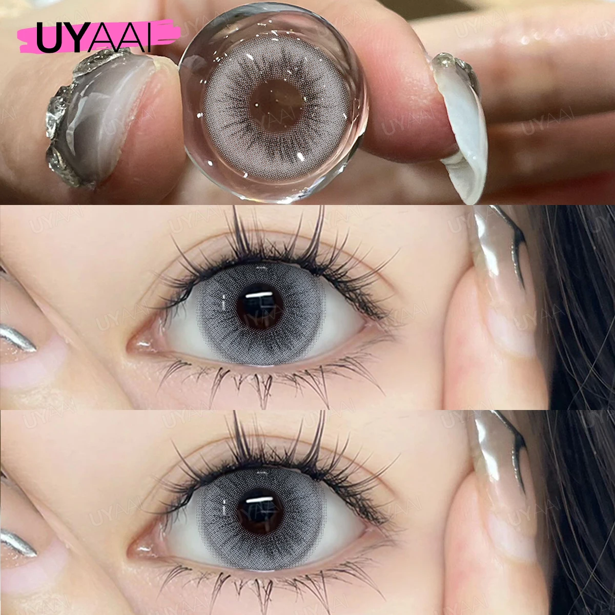 UYAAI Degree 0~6.00 Myopia Colored Contact Lenses with Graduation Red Cosmetic Purple Color Lenses Blue Eye Color Lens Green Len