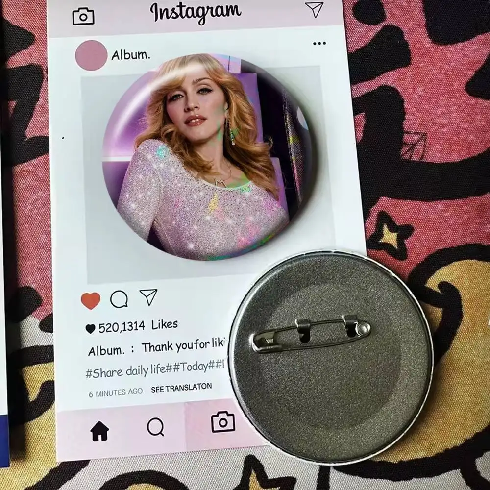 M-Madonna Confessions II 2 Throw Laser Badge Creative Pins Brooch for Bag Clothes Hat Decor Gifts Fans Collect