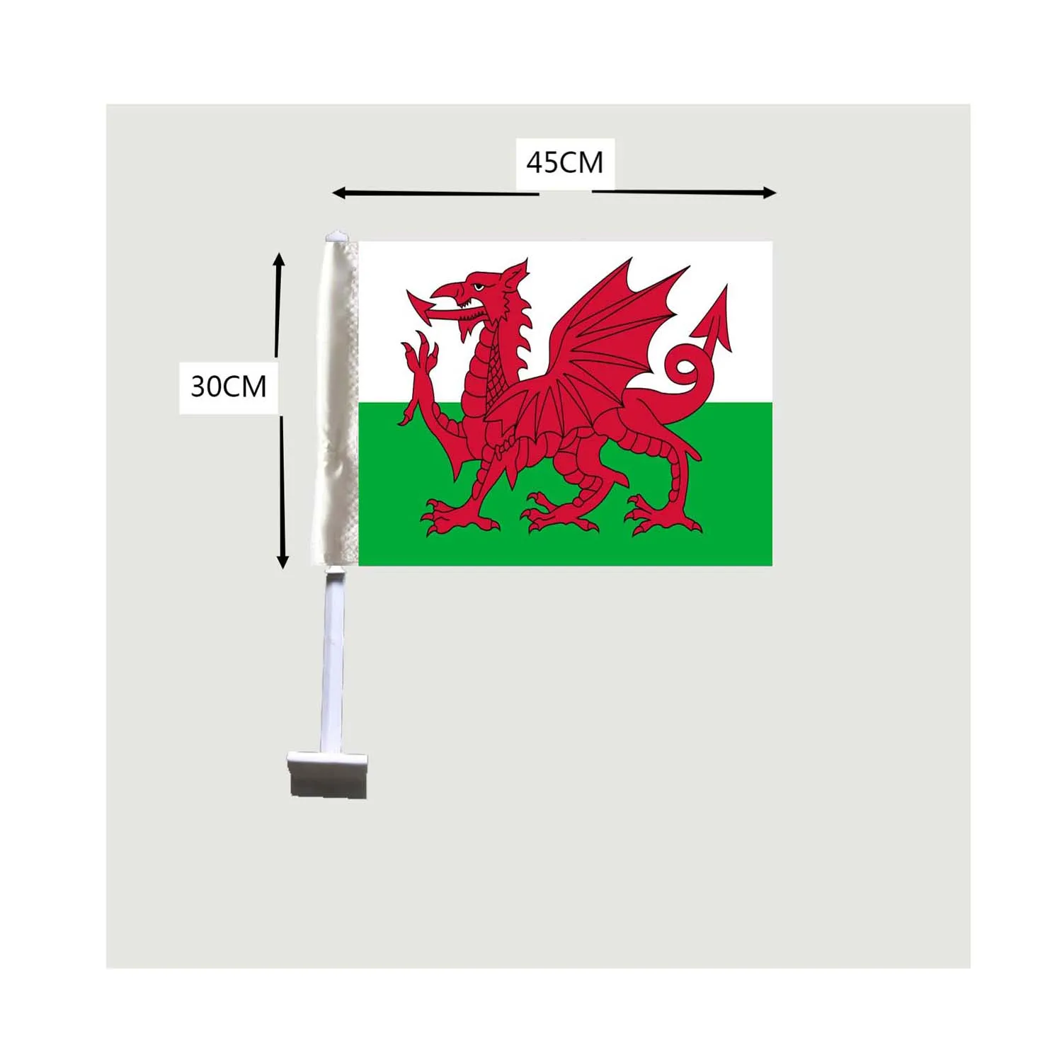 

Welsh flag car window flags 30x45cm 2pcs 100% polyester digital printing Activities festivals and car use