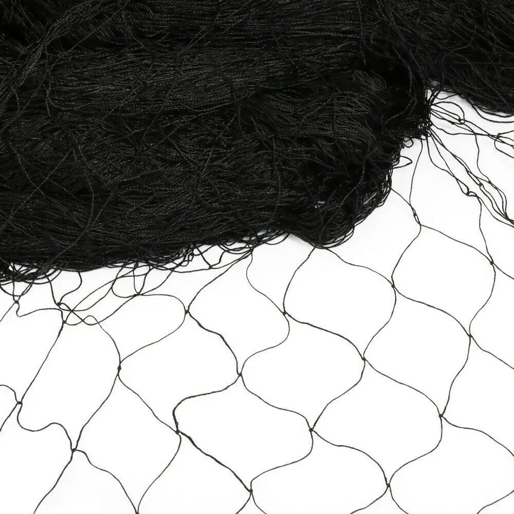 Black Bird Netting - 30x15m/100x50ft, 5x5cm Mesh, Polyester Weave, UV-Resistant for Orchards/Vegetable Gardens