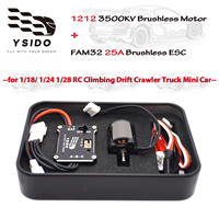 YSIDO 1212 3500KV Outrunner Brushless Motor w/ 25A Metal ESC Combo Set for 1/18 1/24 1/28 RC Climbing Drift Crawler Car Upgrade