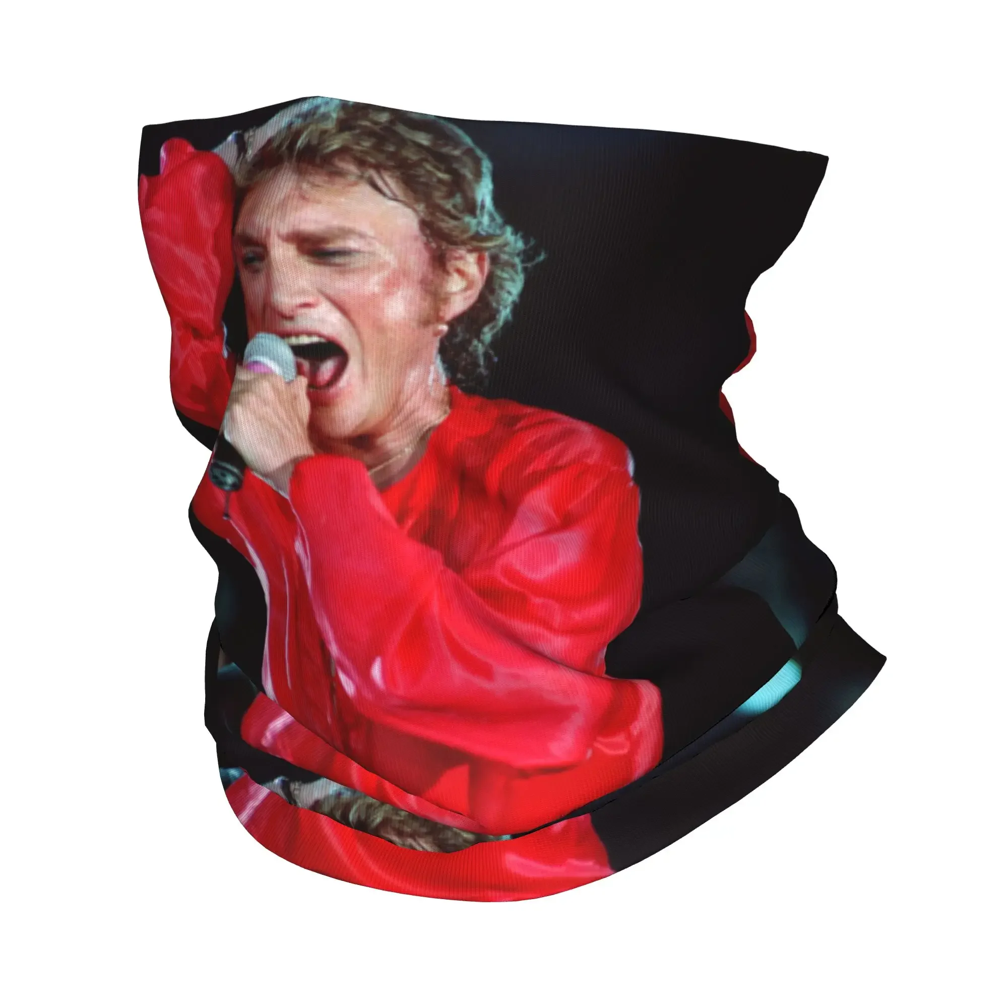 Johnny Hallyday Music Singer Bandana Neck Gaiter UV Protection Face Scarf Cover Men Women French Rock Headwear Tube Balaclava