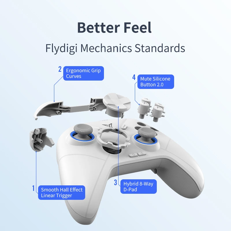 Flydigi 오리지널 Direwolf 2 무선 게임 컨트롤러, 업그레이드 버전, 지지대 PC, TV 박스, NS, 안드로이드, iOS 휴대폰 게임패드