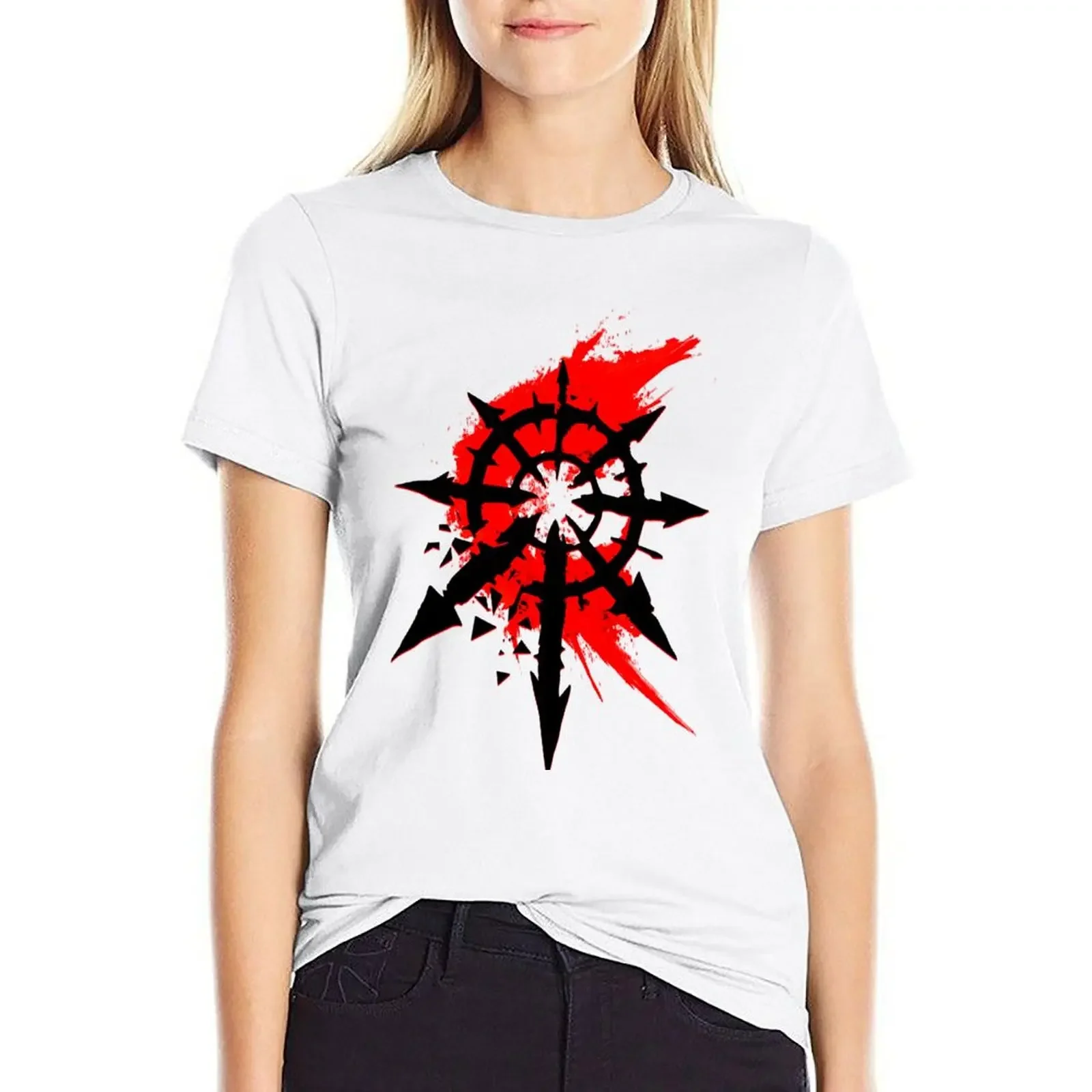 

BLOODY STAR OF CHAOS T-shirt plus size tops aesthetic clothes Women tops