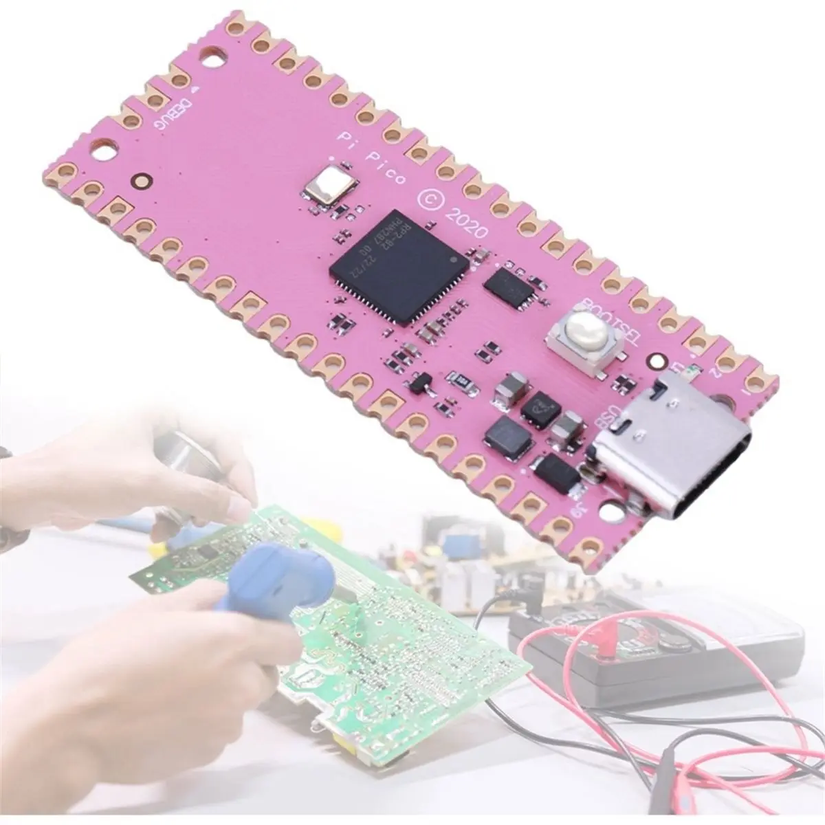 RP2040 Board for Dual-Core 264KB Running Up to 133 MHz Support C/C++/Python with SPI//UART