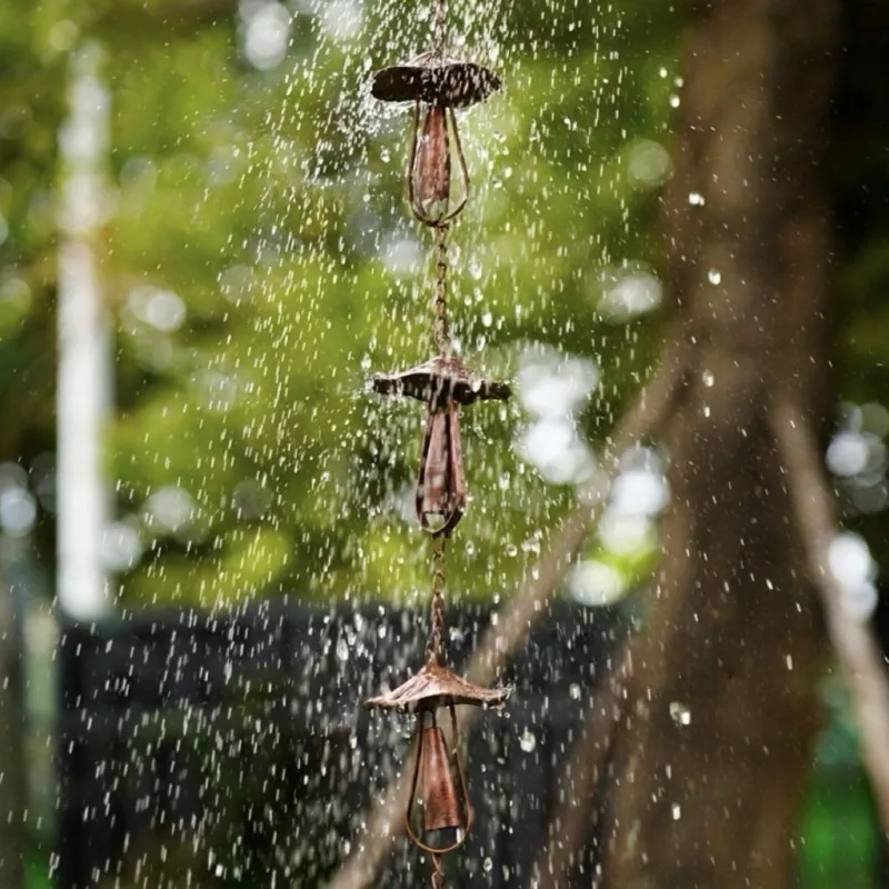 Mushroom bell rain chain decoration, villa sun room eaves drip chain, corridor rain chain, park drainage chain