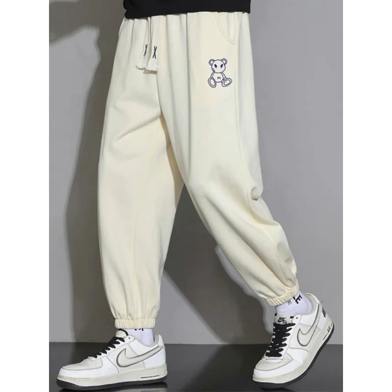 

2024 New Men's Autumn And Winter Padded And Thickened Warm Sweat Pants Street Sports Outdoor Camping Solid Color Simple Pants