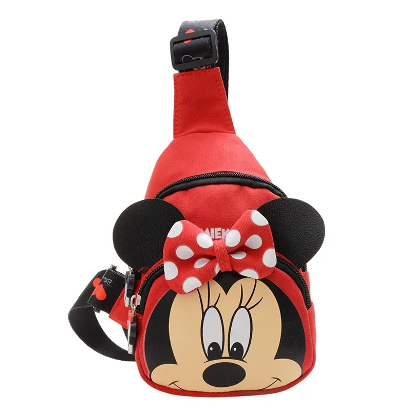 Disney-Mochila infantil Oxford de pano de peito com um ombro, corpo cruzado, mochila mickey mouse, para meninos e meninas, nova