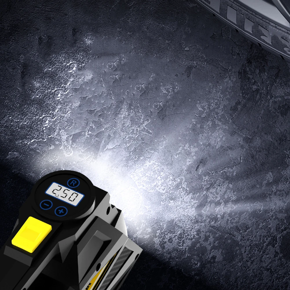 

Портативный автомобильный насос 150PSI с LED-подсветкой, цифровым дисплеем и электрическим приводом для накачки шин