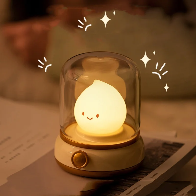 

LED Retro Oil Night Light USB Charging Dimming Timer Night Light Soft Light Baby Sleep Bedroom Bedside Emotional Night Light