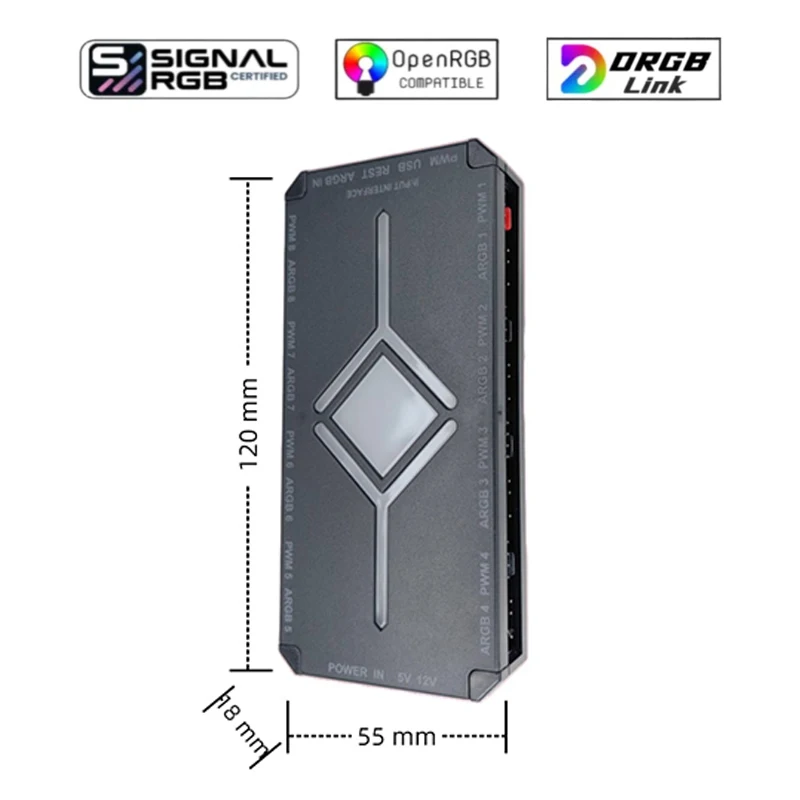 Caixa de PC LED HUB de efeito de iluminação assíncrona de meteoro, pinça RGB para controle de software Corsair ICUE, GEN. 5o DeepRGB