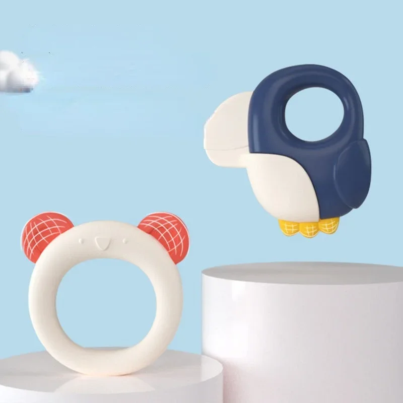 漫画の動物の歯固め赤ちゃんガラガラおもちゃソフト早期発達バスルームお風呂のおもちゃ安全新生児教育幼児用