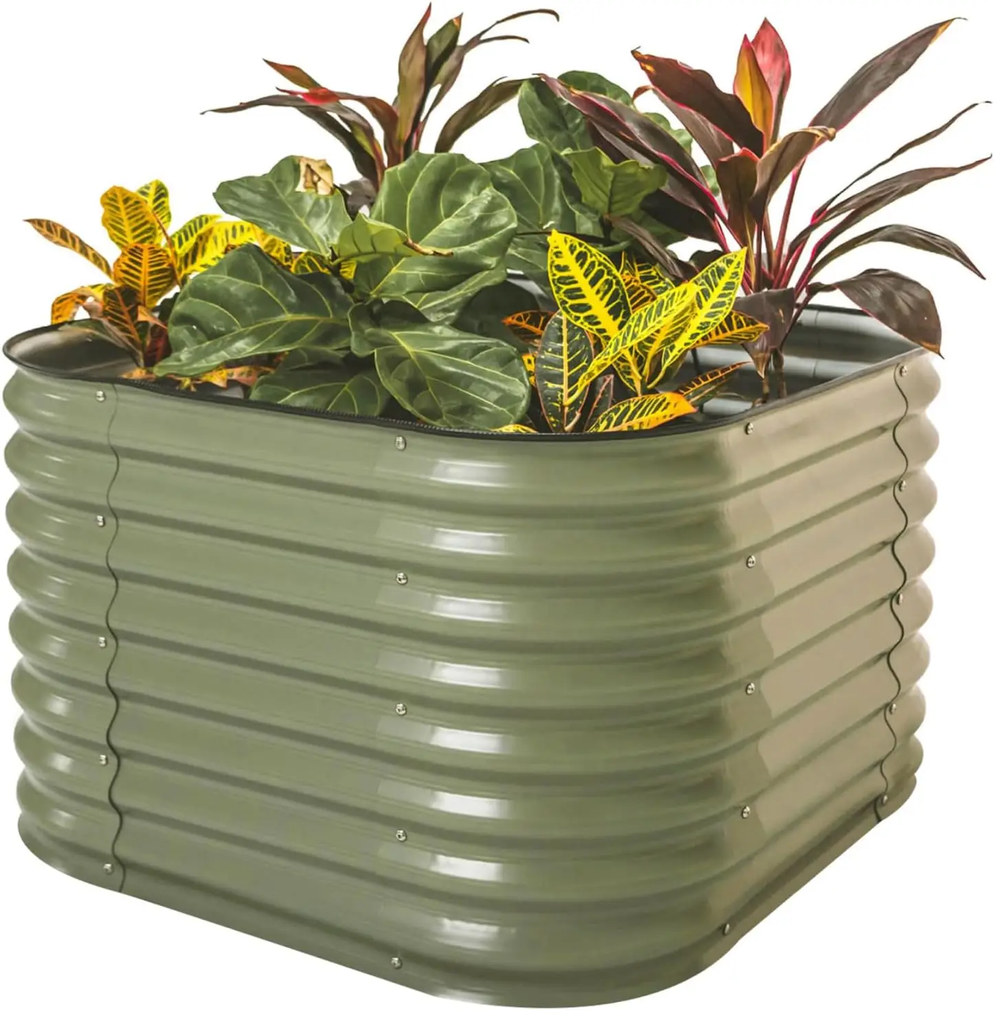 

26" Extra Tall Raised Garden Bed Kits, 4 in 1 Modular Raised Planter Box for Vegetables Flowers Fruits Oval Metal Raised Garden-