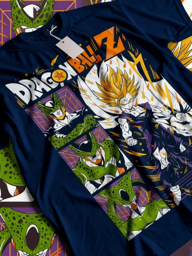 Dragon Ball Anime Son Gohan Super Saiyan 2 Retro Neutraal T-shirt Anime Liefhebber Patroon T-shirt Manga Shirt Puur Katoen Top