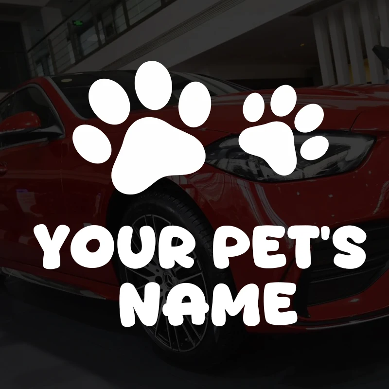 

Custom Paw Print Name Sticker – Personalized Pet Decal for Car, Mailbox, Door, Laptop, or Home Decoration, Waterproof PVC Vinyl