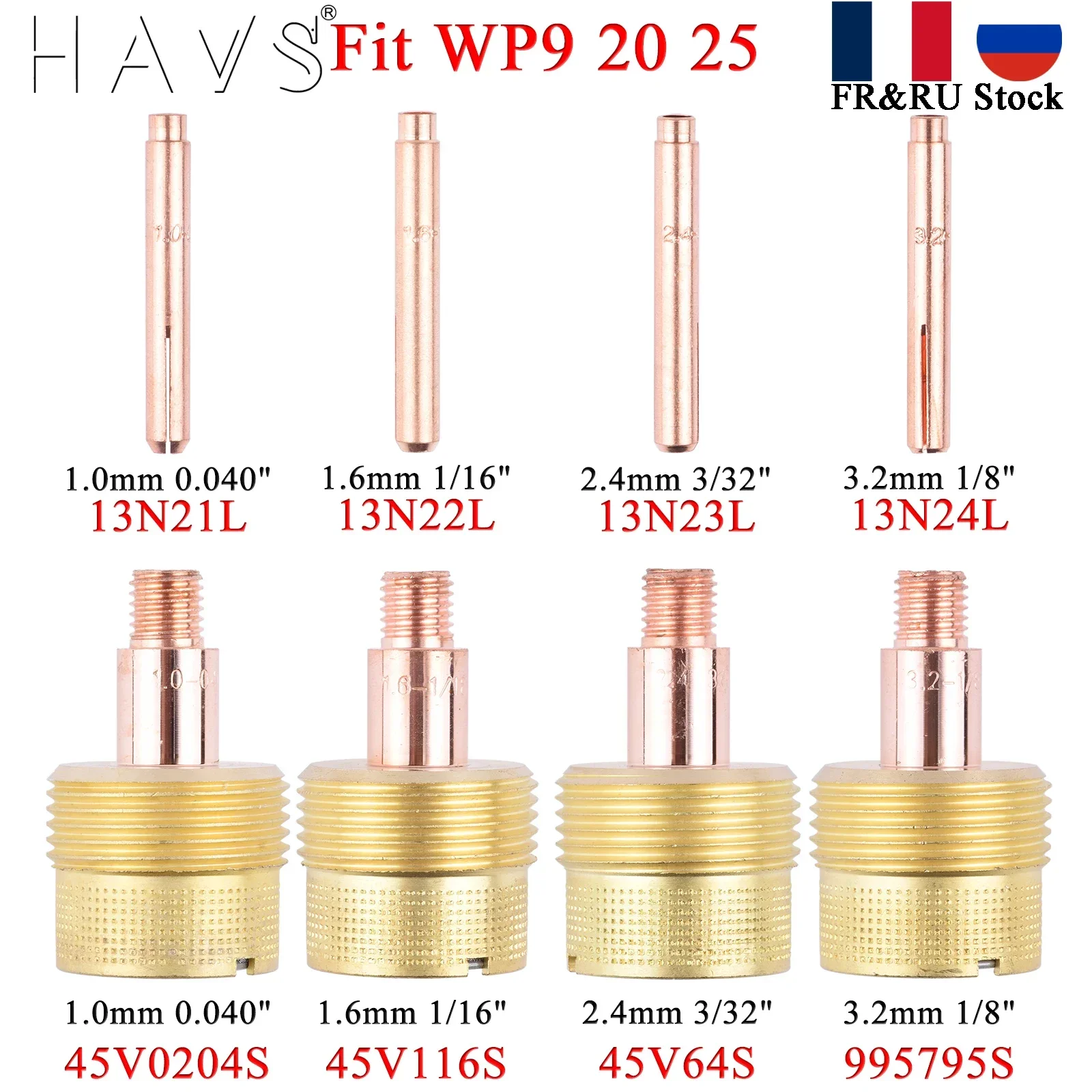 

TIG Extra Large Collet Collet Body Gas Lens 13N21L 13N22L 13N23L 13N24L 45V0204S 45V116S 45V64S 995795S For TIG WP9 20