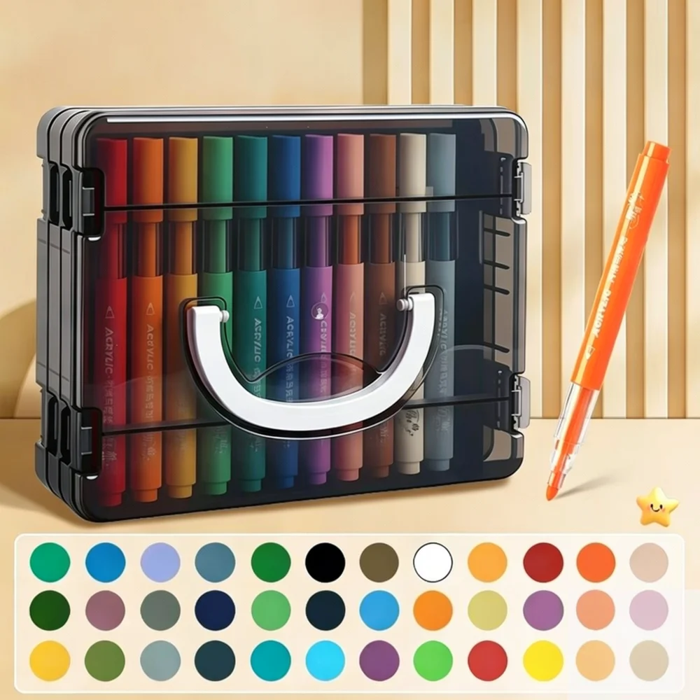 Acrylic Paint Marker Set For Dingdinghu Folding Box Art Pens Professional Drawing Supplies Stationery Gift For Students Crafting