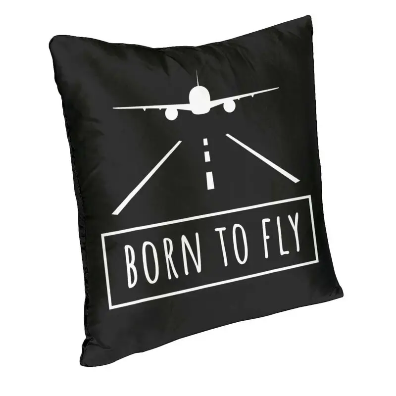 Soft Born To Fly Aviation Pilot Flying Throw Pillow Cover Decoration Custom Square Cushion Cover 40x40 Pillowcover Living Room