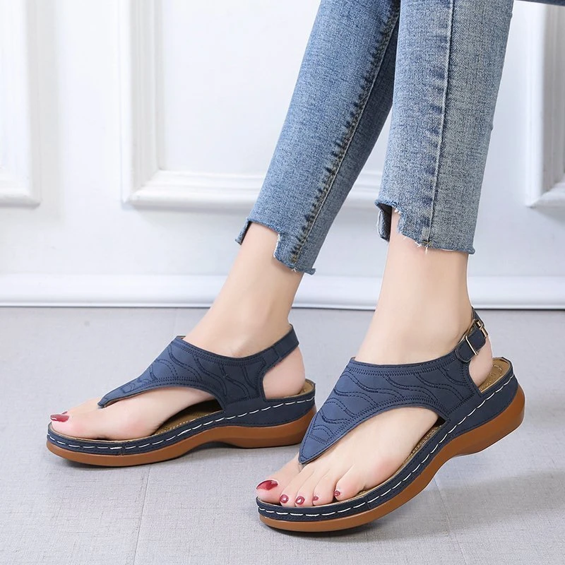 Sommer Oxford Frauen Sandalen Wohnungen Hausschuhe Pu Leder Flip-Flops Gürtel Schnalle Weibliche Schuhe 2025, Neue Rom Mode Frauen Rutschen – Detail 18