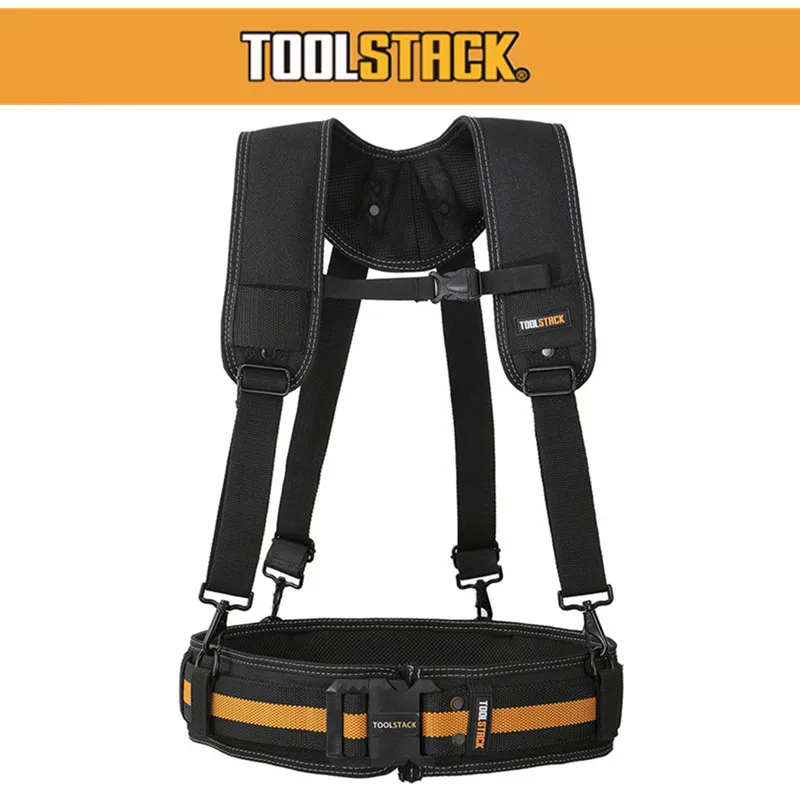 TOOLSTACK สายคล้องไหล่เครื่องมือกลางแจ้งแบบปรับได้ 2 ชิ้น เข็มขัดทนทานที่สะดวกสบายพร้อมสายรัดแขวนแบบแขวนอย่างรวดเร็วสำหรับเข็มขัดทำงาน