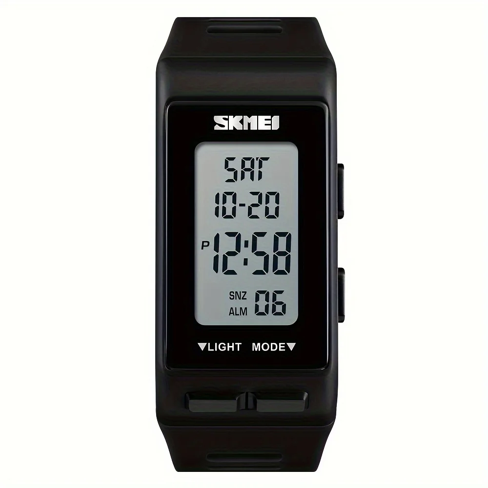 

Square Electronic Watch With Silicone Band, Waterproof Outdoor Sports Digital Watch, Perfect Gift For Women