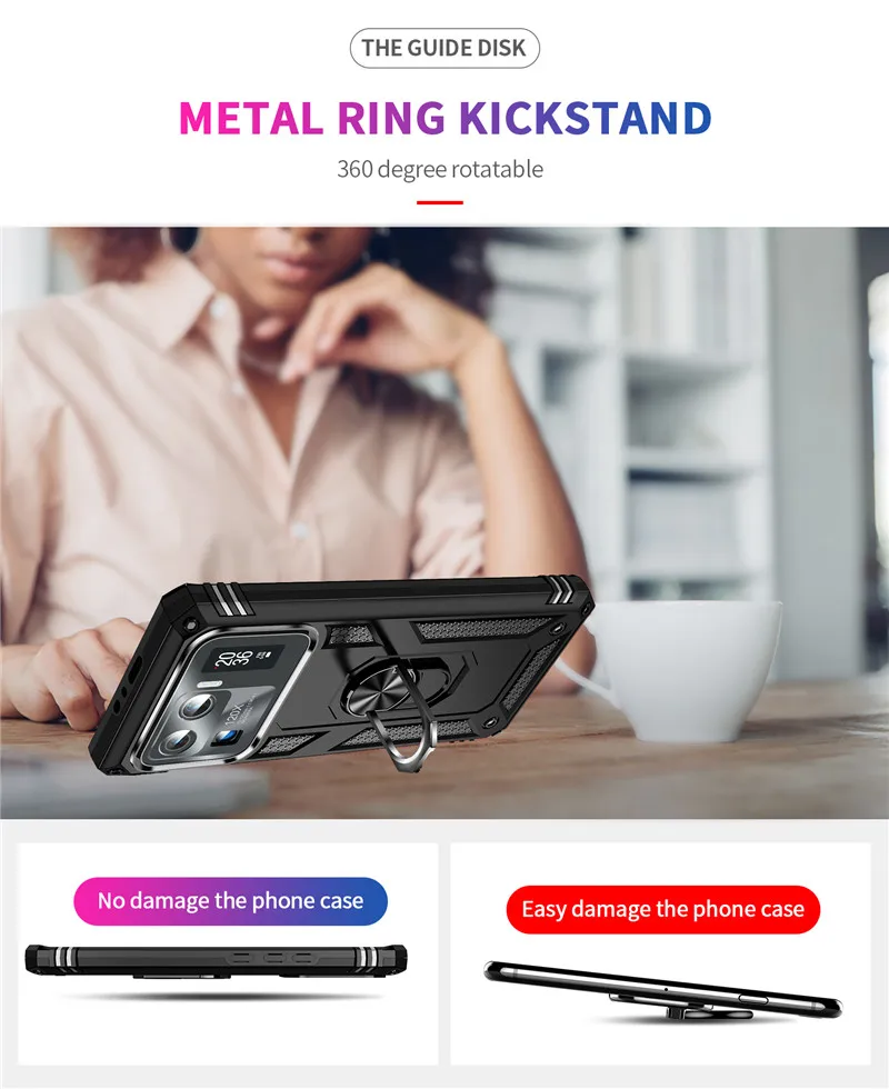 For Xiaomi Mi 11 Ultra Case Metal Ring Kickstand Armor Shockproof Case For Xiaomi 11U Mi11 Ultra Car Magnetic Holder Cover Coque