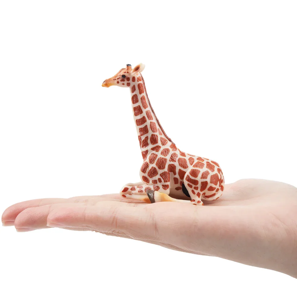 Toymany-Mini figurines de girafe assise quelque part pour enfants, jouets modèles animaux, poupées d'action, cadeau pour enfants, décoration de gâteau, figurine d'Auckland