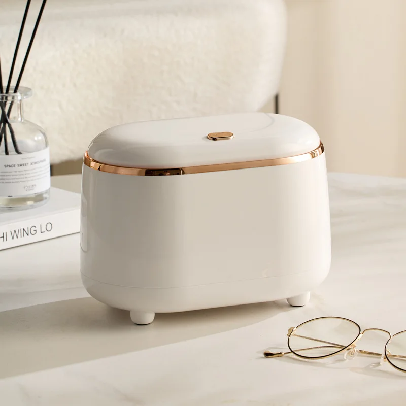 New Light Luxury Pressing Desktop Trash Can Double-layer Coffee Table Bomb Cover Small Storage Bucket Sundries Barrel Box Basket