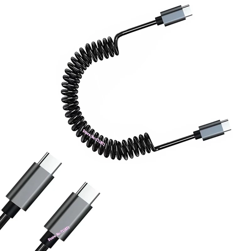 fast charging Elastic retractable Usb Type C cable Line Spring expansion contraction Type C Data charging Line Usb Type-C Cord
