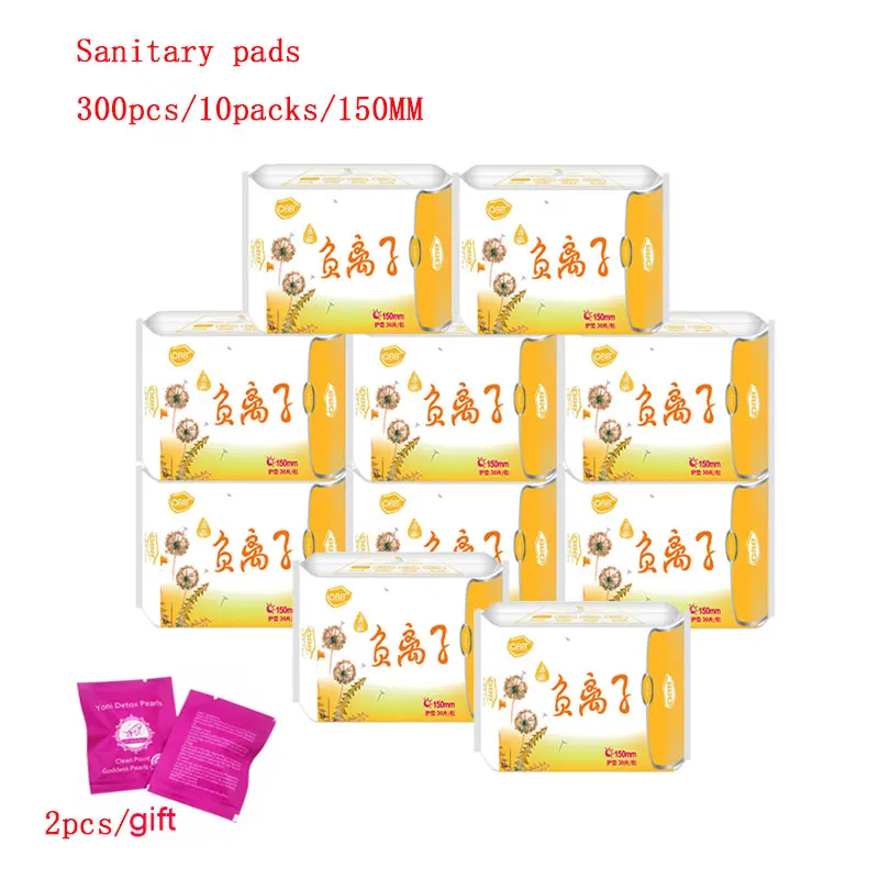 300pcs=10pack/ Anion Menstrual Pad Sanitary Towels Panty Liners For Women Health Care Feminine Hygiene Product Towels Cotton Pad