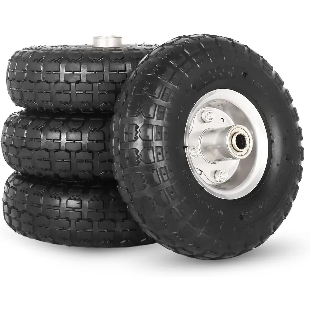 

Комплект из 4 пневматических сменных шин с дисками 2 1/4 дюйма, осевым отверстием 5/8 дюйма, герметичными подшипниками для ручных тележек, тележек-платформ и садовых тележек