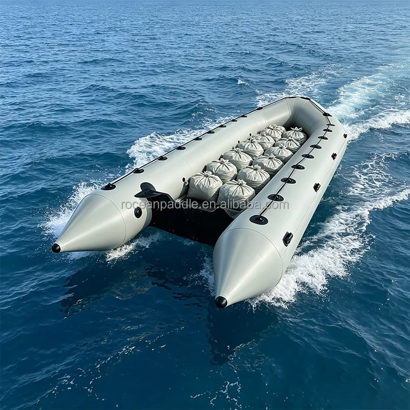 High Quality Offshore Rubber Boat 7/8/9/10M Thick PVC Hypalon Inflatable Boat Equipped With Aluminum/wooden Floor Hot Sale EU